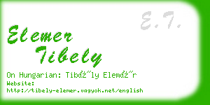 elemer tibely business card